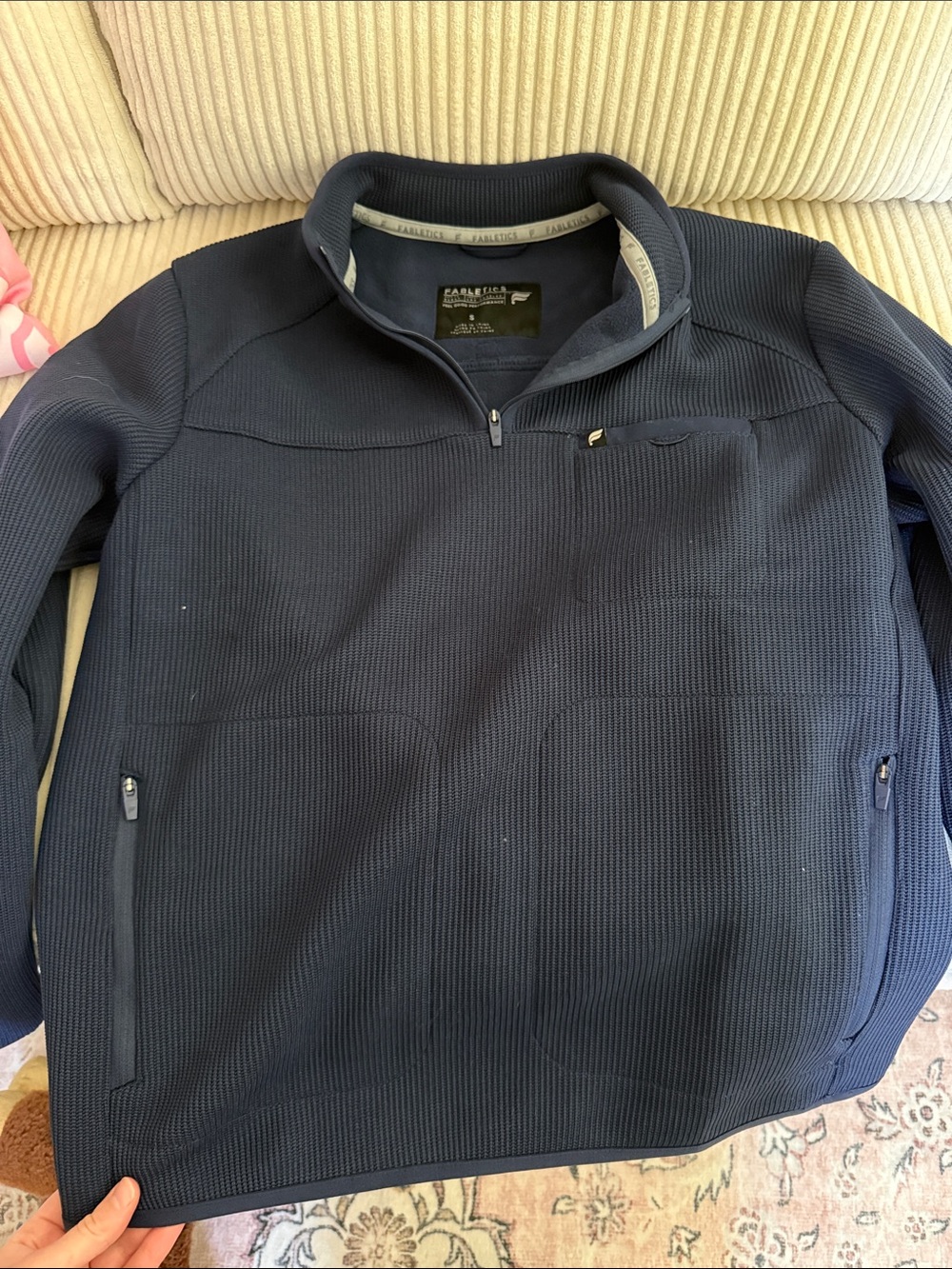 Fabletics Navy Half-Zip Pullover